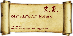 Kővágó Roland névjegykártya